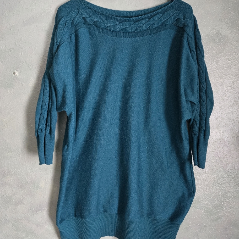 The Limited - Boat Neck Sweater - Tight Knit - 3/4 Sleeve - Size Women's XL